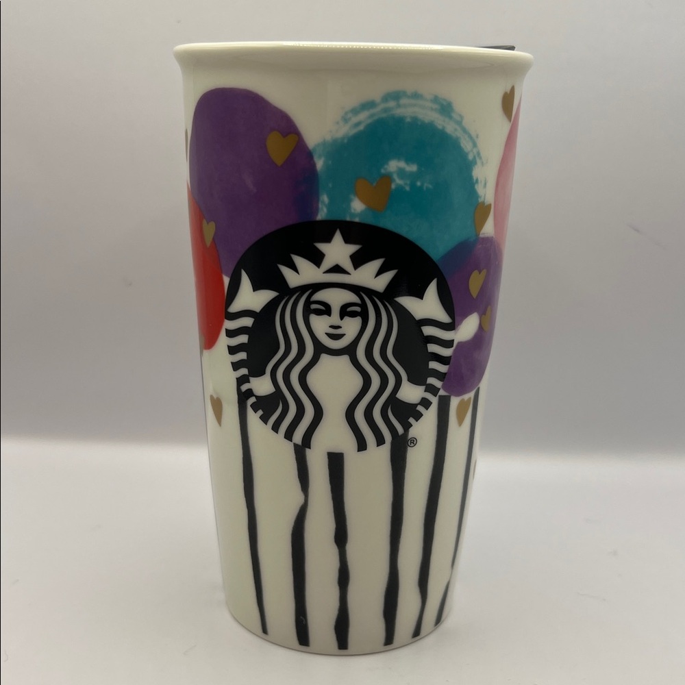 Starbucks GOLD HEARTS BALLOON LOLLIPOP Ceramic Mug